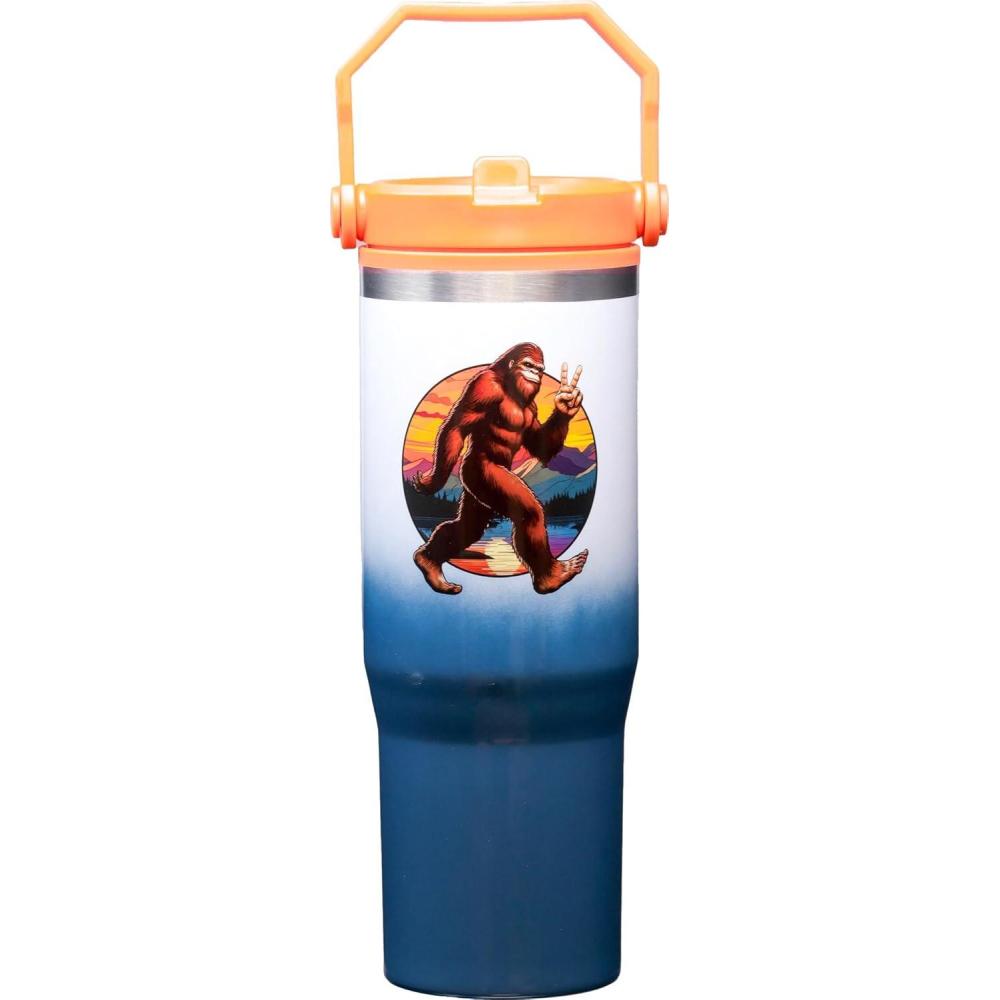 image:imageSpoontiques Big Foot 30oz Stainless Steel Water Bottle  10 Tall Twist Off Lid amp Carrying Handle  Stainless Steel Outer Wall amp Acrylic Inner Wall