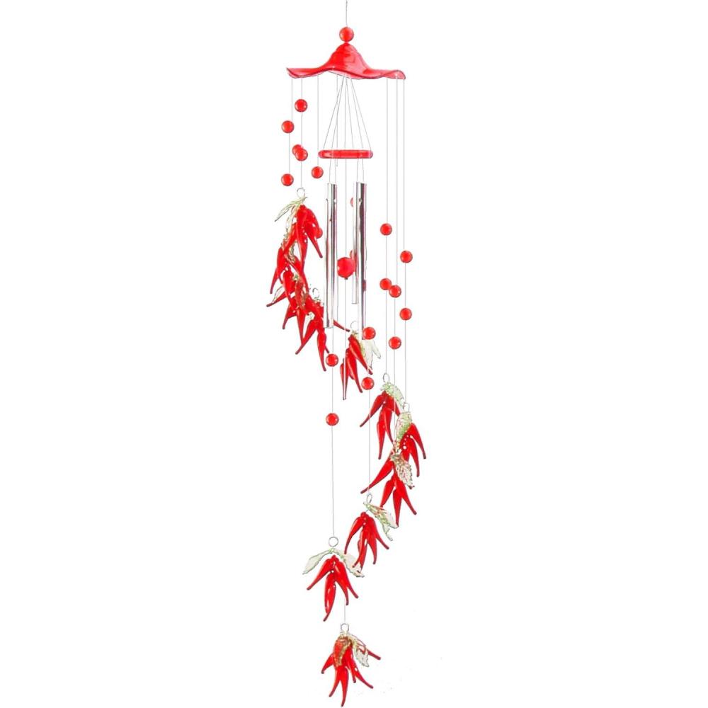 image:imageSpoontiques Chili Pepper Acrylic Wind Chime  Outdoor Garden Dcor  Decorative Chimes for Yard Garden Backyard and Patio Decoration