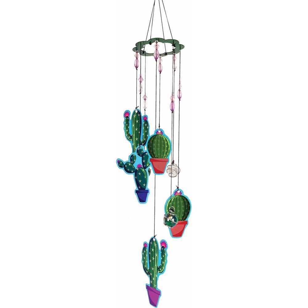 image:imageSpoontiques Gnome Wind Chime Outdoor Garden Dcor Decorative Chimes for Yard Garden Backyard and Patio DecorationCactus