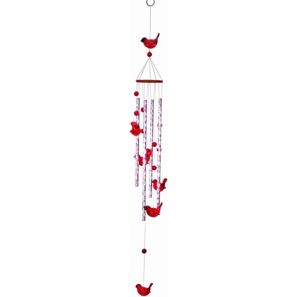 image:imageSpoontiques Gnome Wind Chime Outdoor Garden Dcor Decorative Chimes for Yard Garden Backyard and Patio DecorationCardinal Acrylic