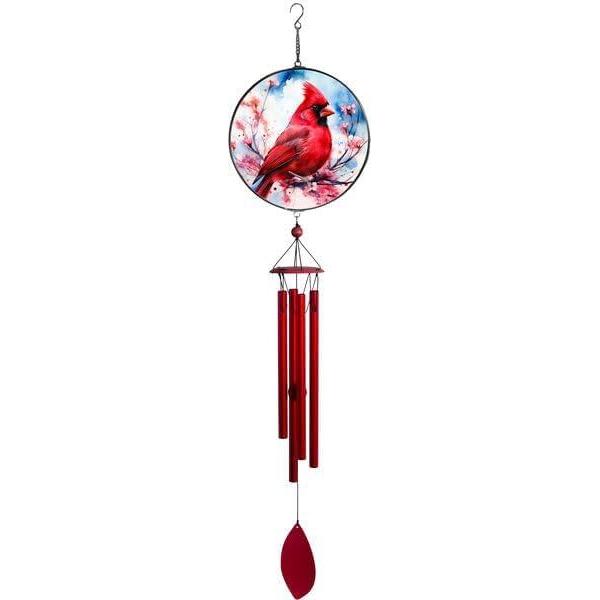 image:imageSpoontiques Gnome Wind Chime Outdoor Garden Dcor Decorative Chimes for Yard Garden Backyard and Patio DecorationCardinal Suncatcher