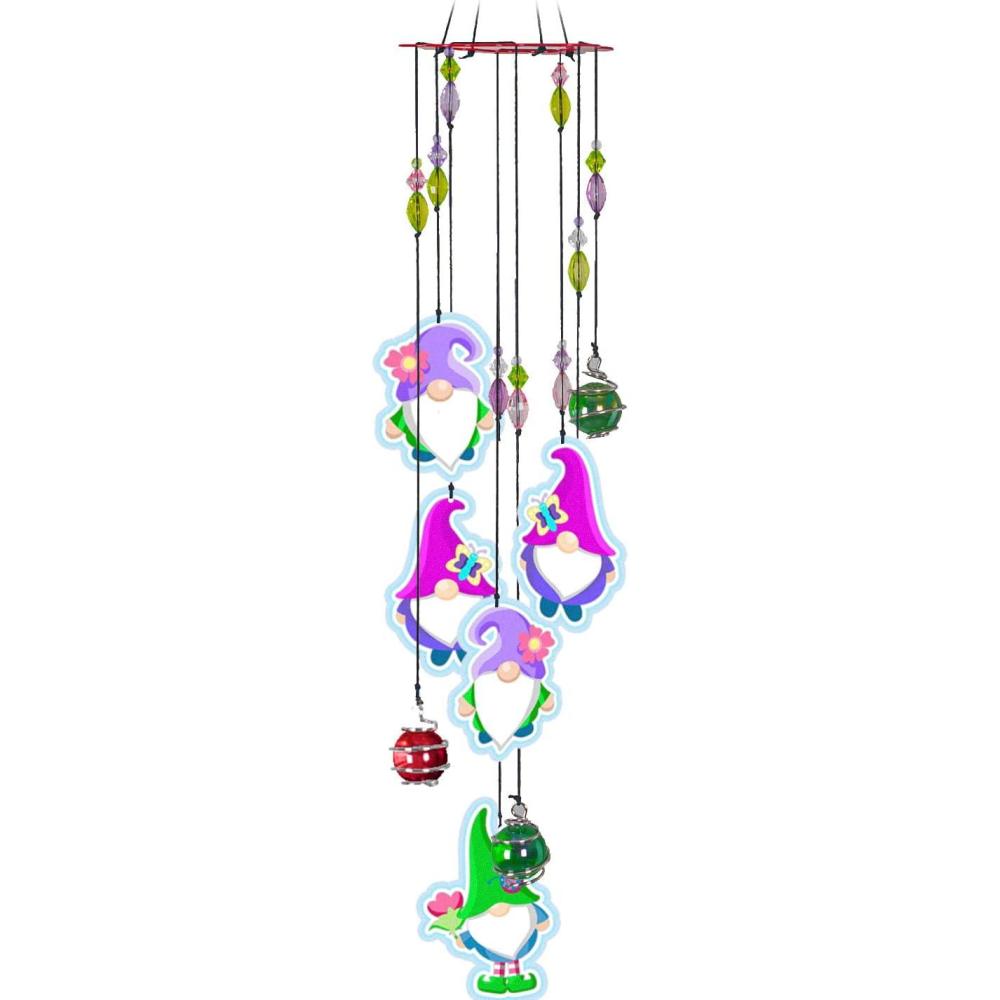image:imageSpoontiques Gnome Wind Chime  Outdoor Garden Dcor  Decorative Chimes for Yard Garden Backyard and Patio DecorationGnomes