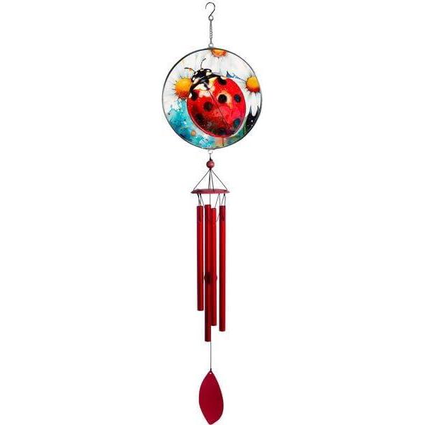 image:imageSpoontiques Gnome Wind Chime  Outdoor Garden Dcor  Decorative Chimes for Yard Garden Backyard and Patio DecorationLadybug Suncatcher