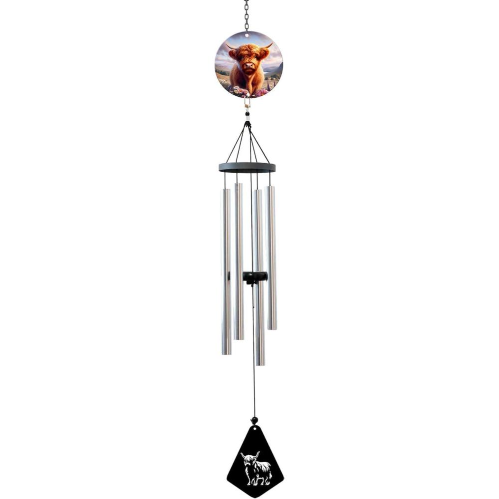 image:imageSpoontiques Horse Wind Chime  Outdoor Garden Dcor  Decorative Chimes for Yard Garden Backyard and Patio DecorationHighland Cow Metal