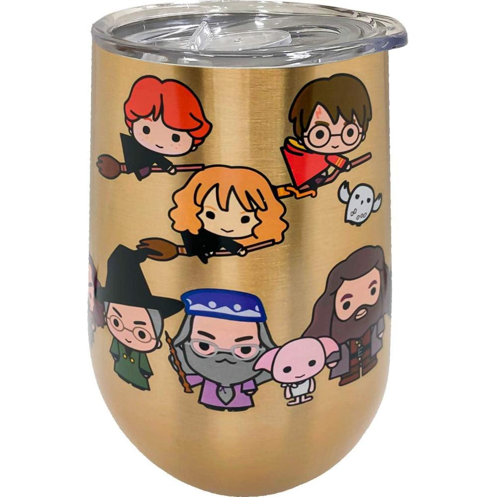 image:imageSpoontiques Mischief Managed Etched Stainless Steel Tumbler  Insulated Wine Tumbler with Lid  Double Wall Stainless Steel Stemless Wine Glass  16oz  5 58 TallHarry Potter Cartoon