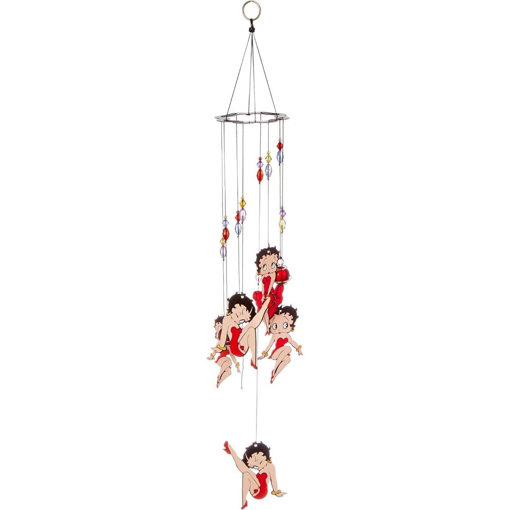 image:imageSpoontiques Peanuts Group Wind Chime  Outdoor Garden Dcor  Decorative Chimes for Yard Garden Backyard and Patio DecorationBetty Boop Metal