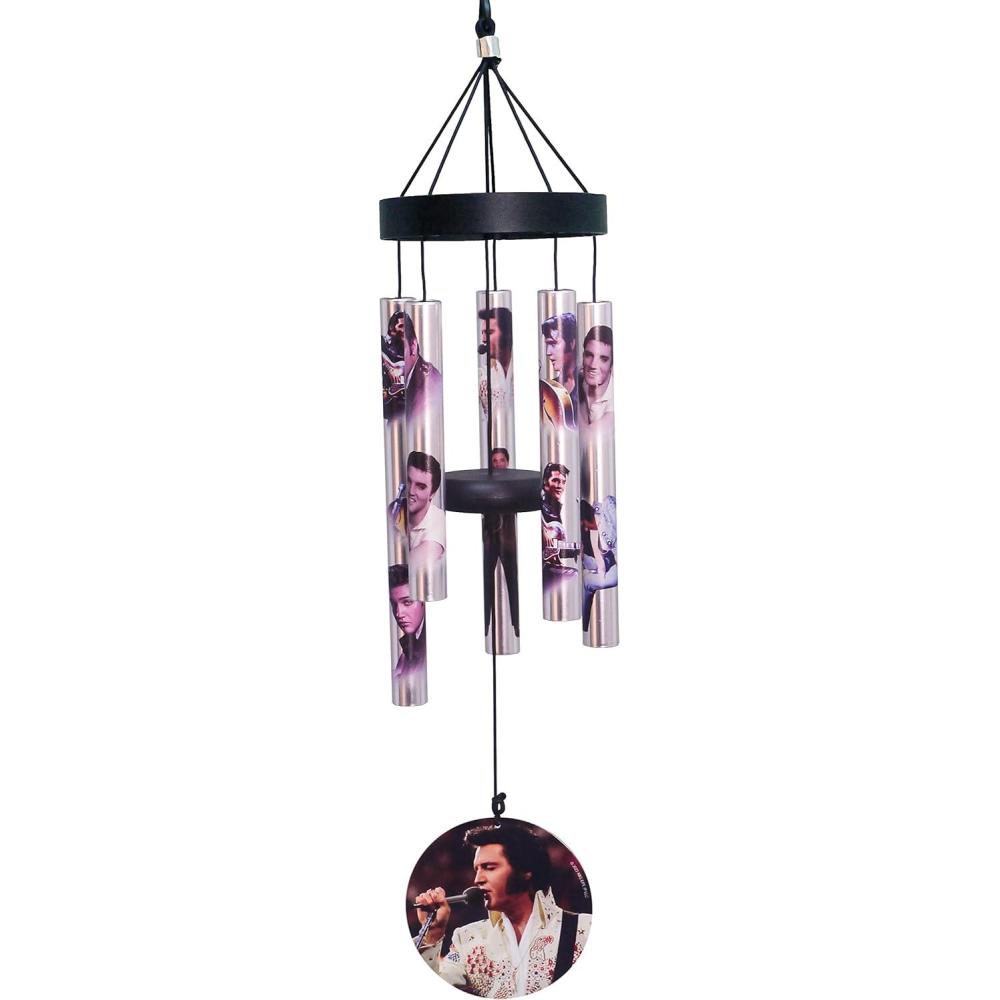 image:imageSpoontiques Peanuts Group Wind Chime  Outdoor Garden Dcor  Decorative Chimes for Yard Garden Backyard and Patio DecorationElvis Small Uv
