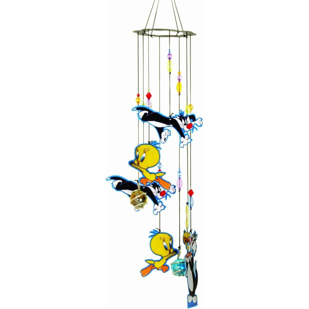 image:imageSpoontiques Peanuts Group Wind Chime  Outdoor Garden Dcor  Decorative Chimes for Yard Garden Backyard and Patio DecorationLooney Tunes Metal