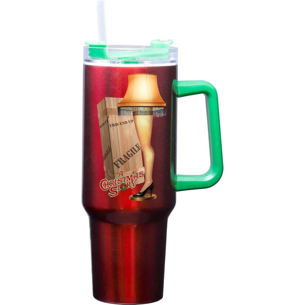 image:imageSpoontiques Peanuts Stainless Steel Travel Mug 40oz Double Wall Insulation Sturdy Handle Sliding Lock Travel Lid Joe CoolLeg Lamp