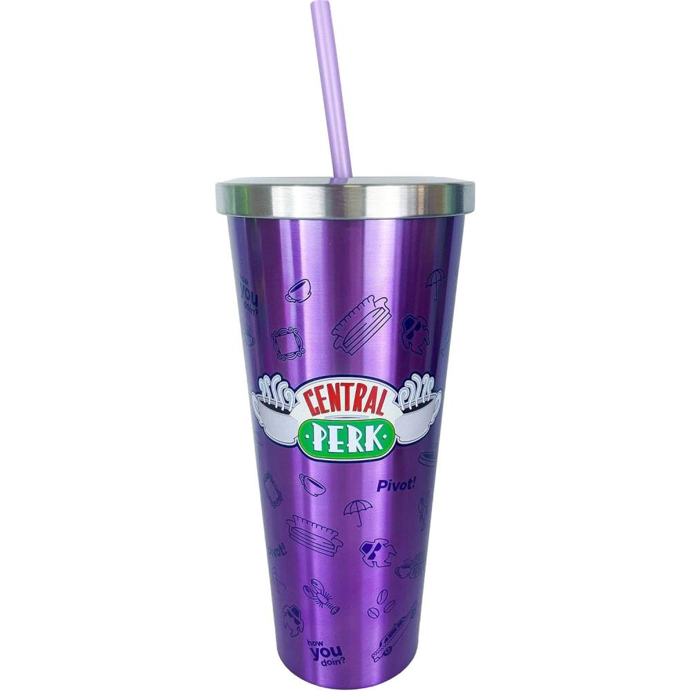 image:imageSpoontiques Scooby Doo Stainless Steel Tumbler 24oz Double Wall Insulated Travel Cup with StrawCentral Perk
