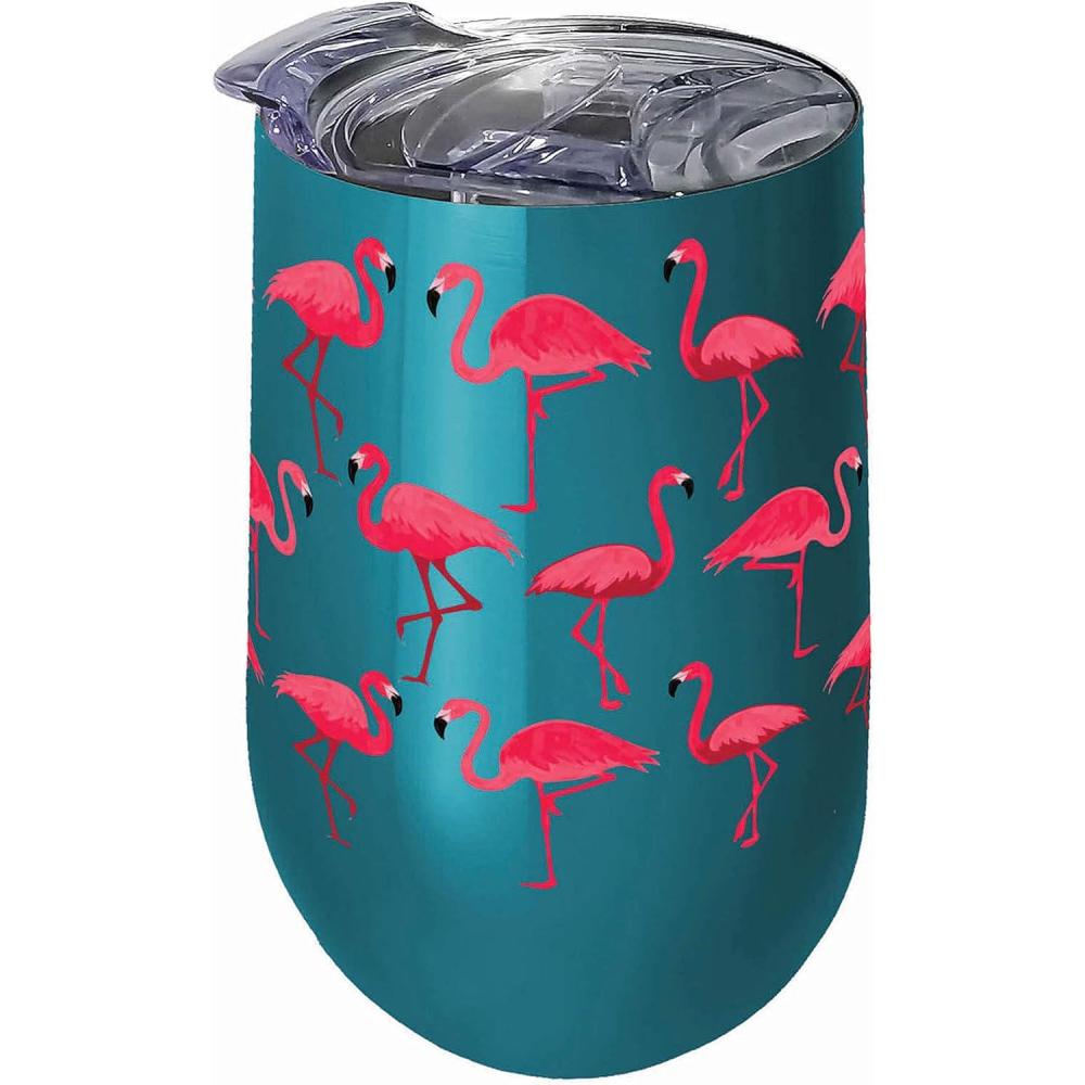 image:imageSpoontiques Sea Turtle Stainless Steel Tumbler Insulated Wine Tumbler with Lid Double Wall Stainless Steel Stemless Wine Glass 16oz 5 58 TallTeal