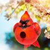 Spoontiques – Birdhouse – Garden Décor – Decorative Bird House for Yard and Garden Decoration – Hanging Novelty for Outdoor Patio – Birds/Tree Stump(Cardinal)