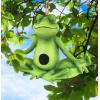 Spoontiques – Birdhouse – Garden Décor – Decorative Bird House for Yard and Garden Decoration – Hanging Novelty for Outdoor Patio – Gnome Birdhouse(Yoga Frog)