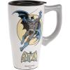 Spoontiques – Ceramic Travel Coffee Mug with Lid and Handle – Spill Proof Lid – Double Walled Mug for Hot and Cold Beverages – Microwave and Dishwasher Safe – Gilmore Girls Travel Mug(Batman)