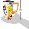 Spoontiques – Ceramic Travel Coffee Mug with Lid and Handle – Spill Proof Lid – Double Walled Mug for Hot and Cold Beverages – Microwave and Dishwasher Safe – Gilmore Girls Travel Mug(Looney Tunes Tweety)
