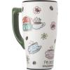 Spoontiques – Ceramic Travel Coffee Mug with Lid and Handle – Spill Proof Lid – Double Walled Mug for Hot and Cold Beverages – Microwave and Dishwasher Safe – Gilmore Girls Travel Mug(Central Perk)