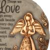 Spoontiques – Garden Décor – Cardinal Stepping Stone – Decorative Stone for Garden(Bronze Angel)