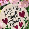 Spoontiques – Garden Décor – Life in Full Bloom Stepping Stone – Decorative Stone for Garden