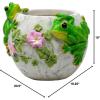 Spoontiques Decorative Flower Pots for Indoor and Outdoor Use – Hand Painted Resin Plant Pot – Home and Garden Décor (Grandma, 5.75″ x 5.75″ x 4.25″)(Frogs)