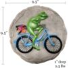 Spoontiques -Garden Décor – Turtle Stepping Stone – Decorative Stone for Garden(Frog on Bicycle)