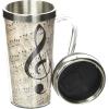 Spoontiques Insulated Travel Mug, 14oz – Double Wall Stainless & Acrylic Drink Cup with Twist Top Lid & Handle – Horse(Music)