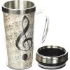 Spoontiques Insulated Travel Mug, 14oz – Double Wall Stainless & Acrylic Drink Cup with Twist Top Lid & Handle – Horse(Music)
