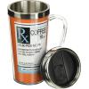 Spoontiques Insulated Travel Mug, 14oz – Double Wall Stainless & Acrylic Drink Cup with Twist Top Lid & Handle – Horse(Prescription)