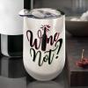 Spoontiques Mischief Managed Etched Stainless Steel Tumbler – Insulated Wine Tumbler with Lid – Double Wall Stainless Steel Stemless Wine Glass – 16oz – 5 5/8″ Tall(Wonder Woman)