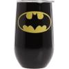 Spoontiques Mischief Managed Etched Stainless Steel Tumbler – Insulated Wine Tumbler with Lid – Double Wall Stainless Steel Stemless Wine Glass – 16oz – 5 5/8″ Tall(Batman)