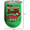 Spoontiques Sea Turtle Stainless Steel Tumbler – Insulated Wine Tumbler with Lid – Double Wall Stainless Steel Stemless Wine Glass – 16oz – 5 5/8″ Tall(Naughty List)