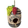 Spoontiques – Birdhouse – Garden Décor – Decorative Bird House for Yard and Garden Decoration – Hanging Novelty for Outdoor Patio – Birds/Tree Stump(Blue Jay)