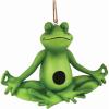 Spoontiques – Birdhouse – Garden Décor – Decorative Bird House for Yard and Garden Decoration – Hanging Novelty for Outdoor Patio – Gnome Birdhouse(Yoga Frog)