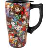 Spoontiques – Ceramic Travel Coffee Mug with Lid and Handle – Spill Proof Lid – Double Walled Mug for Hot and Cold Beverages – Microwave and Dishwasher Safe – Gilmore Girls Travel Mug(Harry Potter)