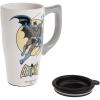 Spoontiques – Ceramic Travel Coffee Mug with Lid and Handle – Spill Proof Lid – Double Walled Mug for Hot and Cold Beverages – Microwave and Dishwasher Safe – Gilmore Girls Travel Mug(Batman)