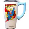 Spoontiques – Ceramic Travel Coffee Mug with Lid and Handle – Spill Proof Lid – Double Walled Mug for Hot and Cold Beverages – Microwave and Dishwasher Safe – Gilmore Girls Travel Mug(Superman)
