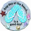 Spoontiques – Garden Décor – Beach Sandals Stepping Stone – Decorative Stone for Garden
