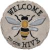 Spoontiques – Garden Décor -Welcome to Hive Stepping Stone – Decorative Stone for Garden
