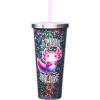 Spoontiques – Glitter Filled Acrylic Tumbler – Glitter Cup with Straw – 20 oz – Stainless Steel Locking Lid with Straw – Double Wall Insulated – BPA Free – Axolotl Glitter Cup