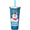 Spoontiques – Glitter Filled Acrylic Tumbler – Glitter Cup with Straw – 20 oz – Stainless Steel Locking Lid with Straw – Double Wall Insulated – BPA Free – Frosty the Snowman Glitter Cup(Frosty the Snowman Glitter Cup)