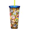 Spoontiques – Glitter Filled Acrylic Tumbler – Glitter Cup with Straw – 20 oz – Stainless Steel Locking Lid with Straw – Double Wall Insulated – BPA Free – Frosty the Snowman Glitter Cup(Looney Tunes)