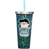 Spoontiques – Glitter Filled Acrylic Tumbler – Glitter Cup with Straw – 20 oz – Stainless Steel Locking Lid with Straw – Double Wall Insulated – BPA Free – Frosty the Snowman Glitter Cup(Peanuts Grouchy)