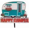 Spoontiques – Happy Camper Garden Stake – Garden Décor – Decorative Stake for Lawn and Yard – Multicolored