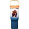 Spoontiques Big Foot 30oz Stainless Steel Water Bottle – 10″ Tall, Twist Off Lid & Carrying Handle – Stainless Steel Outer Wall & Acrylic Inner Wall