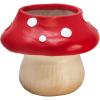 Spoontiques Decorative Flower Pots for Indoor and Outdoor Use – Hand Painted Resin Plant Pot – Home and Garden Décor (Grandma, 5.75″ x 5.75″ x 4.25″)(Mushroom)