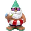 Spoontiques Mushroom House Garden Statue – Decorative Garden Statue – Colorful Home Décor for Indoor or Outdoor Use – Patio Decoration – Garden Accessory(Beach Gnome)