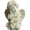Spoontiques Mushroom House Garden Statue – Decorative Garden Statue – Colorful Home Décor for Indoor or Outdoor Use – Patio Decoration – Garden Accessory(Cherub)
