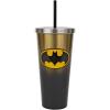 Spoontiques Scooby Doo Stainless Steel Tumbler, 24oz – Double Wall Insulated Travel Cup with Straw(Batman)