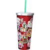 Spoontiques Scooby Doo Stainless Steel Tumbler, 24oz – Double Wall Insulated Travel Cup with Straw(Elf)