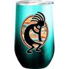 Spoontiques Sea Turtle Stainless Steel Tumbler – Insulated Wine Tumbler with Lid – Double Wall Stainless Steel Stemless Wine Glass – 16oz – 5 5/8″ Tall(Kokopelli)