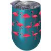 Spoontiques Sea Turtle Stainless Steel Tumbler – Insulated Wine Tumbler with Lid – Double Wall Stainless Steel Stemless Wine Glass – 16oz – 5 5/8″ Tall(Teal)